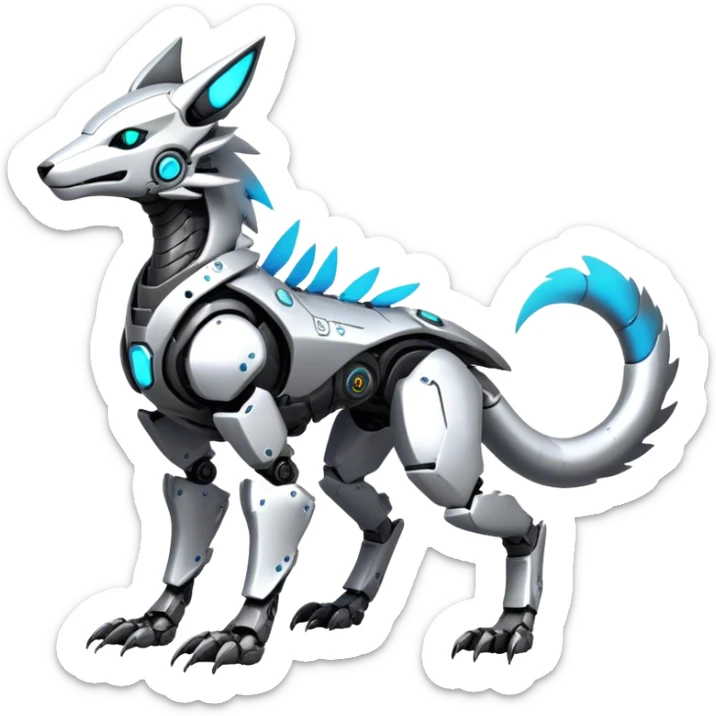 Modern Futuristic Cyborg-Vernid-Sergal-Trico-Protogen-Robot-species by LiLaiRa full body sticker
