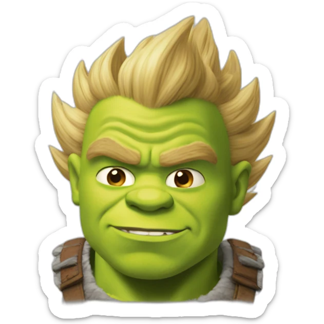 Shrek super Saiyan sticker