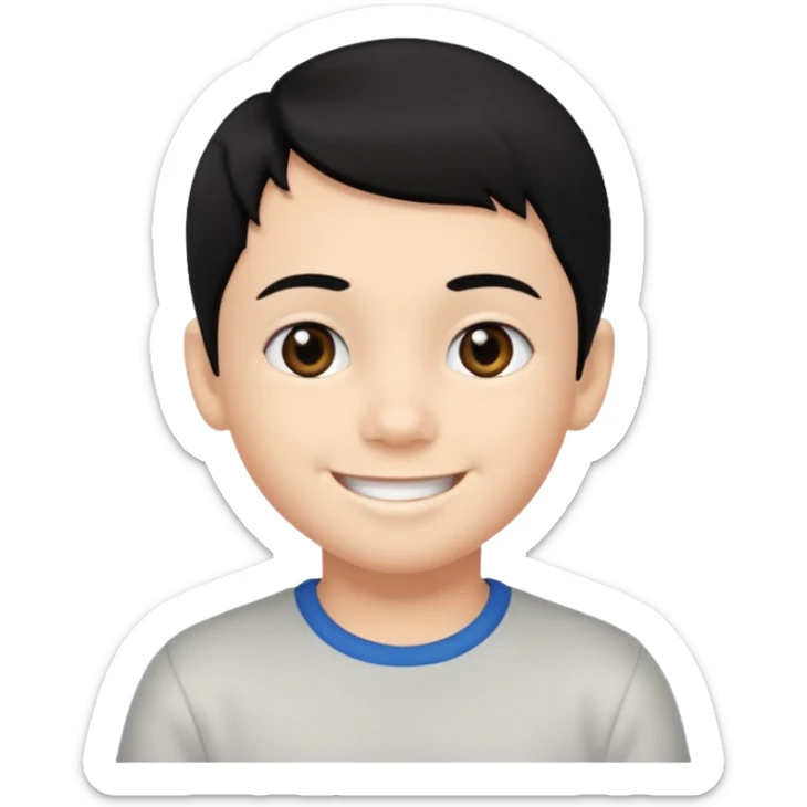 7 yaş siyah göz siyah saç erkek çocuk beyaz tenli sticker