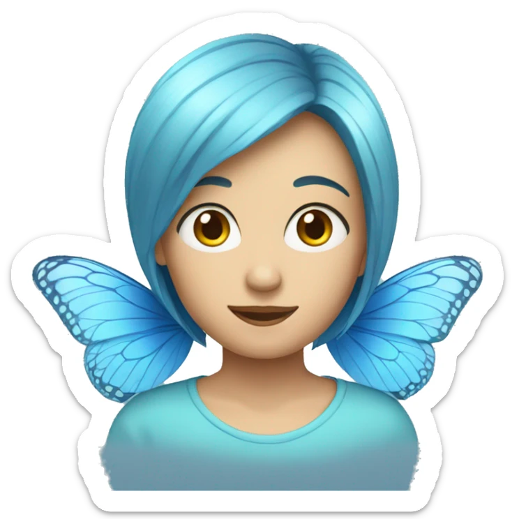 blue butterfly sticker