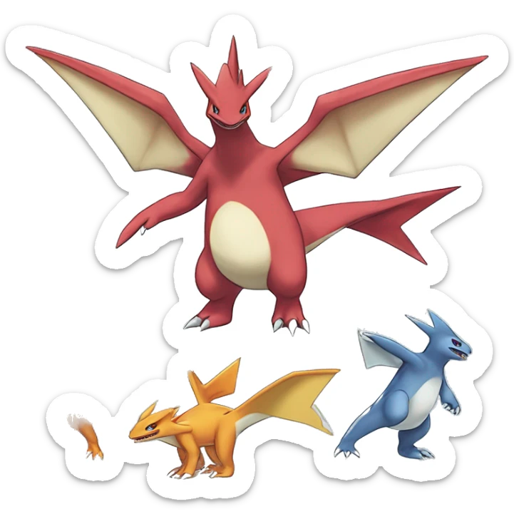 Latios-Sharpedo-Charmeleon-Gible-Gabite-Larvitar-Fakémon-Pokémon-Fusion Full Body sticker