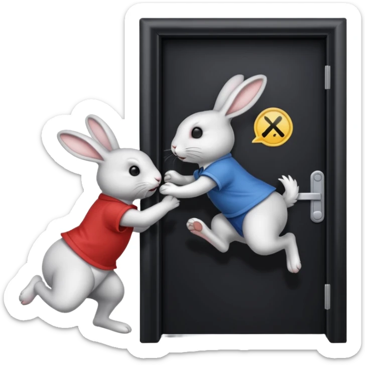 I want the alliance leader to kick me out of the alliance and close the door, so that they both look like rabbits.استیکرش با متن کیبورد باشه sticker