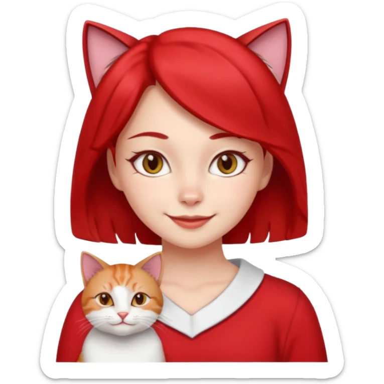 girl with cat eyes on her chest is the cutest person monster red and white in my opinion and she has a lot to do  sticker