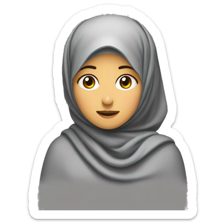 hijab girl shrugging their shoulders to indicate a lack of knowledge about a particular topic, or a lack of care about the result of a situation. ¯\_(ツ)_/¯ sticker