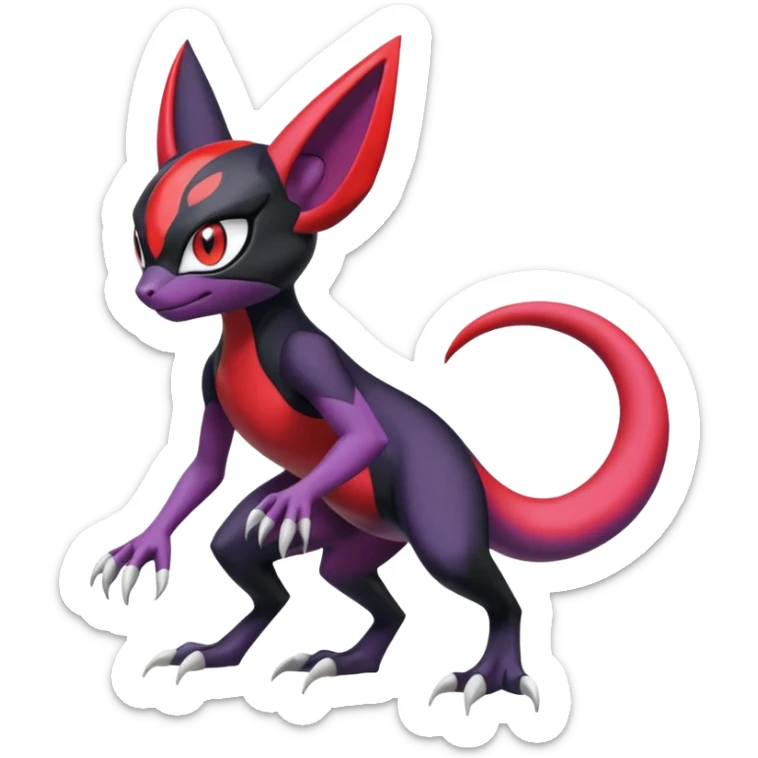 Colorful Cool Badass  Meloetta-Noibat-Guilmon-Darkrai-Sneasel-Pokémon-Fakémon-fusion-hybrid-creature sticker