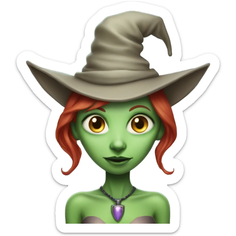 [politically incorrect, (
	{ female, alien, witch, color: light green, hair:red, eyes:cat} ]

	 sticker