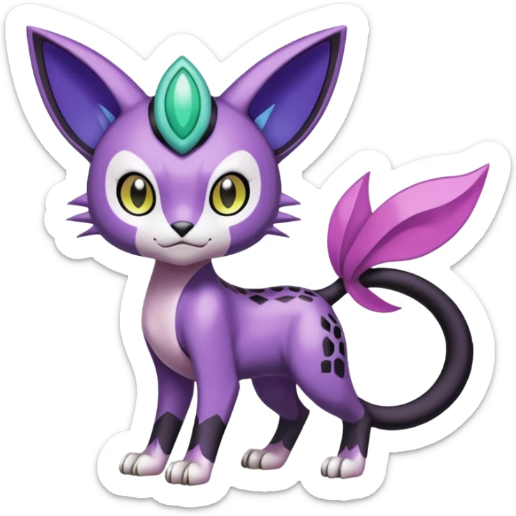 Meloetta-Noibat-Gatomon-Liepard-Pokémon-Digimon-Fakémon-fusion-hybrid-creature sticker