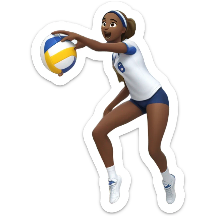 Volleyball player sticker