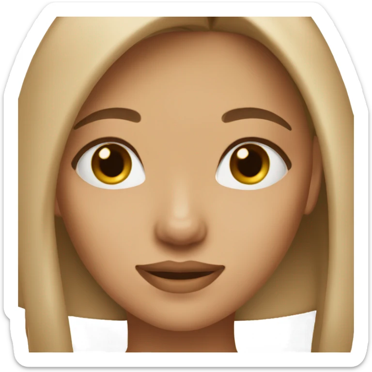 Light brown and straight hair girl with brown eyes and nose piercing sticker
