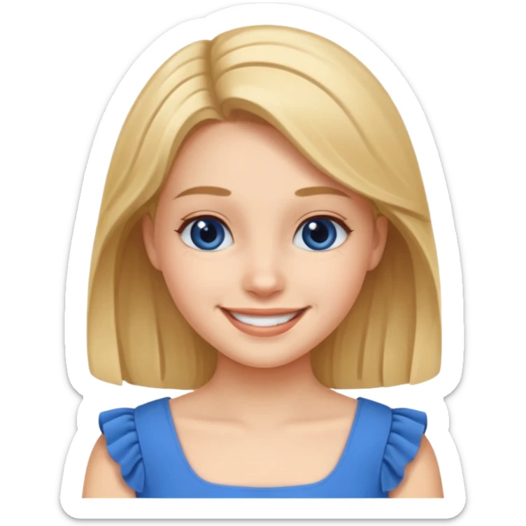 یه دختر با لباس آبی sticker