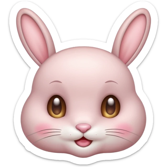 lovely innocent bunny emoji winking with sparkling eyes and soft blush cute pure sticker