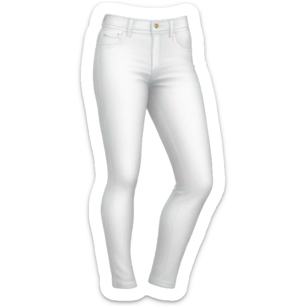 Realistic isolated side view of a pair of white jegging pants with ripe in them. sticker