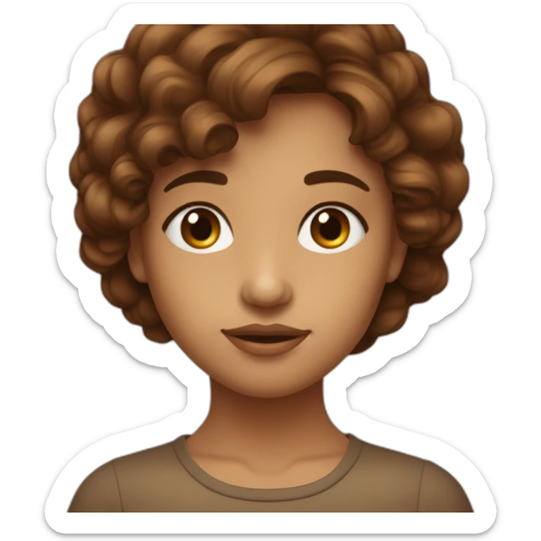 Une fille métisse avec les cheuveux brun long et les yeux marron foncé sticker