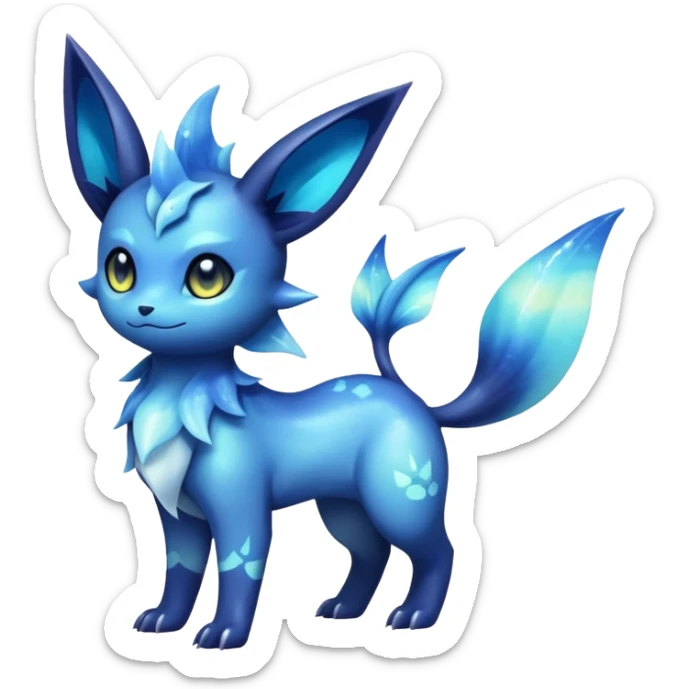 Nebulae Noibat-Vaporeon-Meowstic-Umbreon-Fakémon-hybrid-creature (full body)  sticker