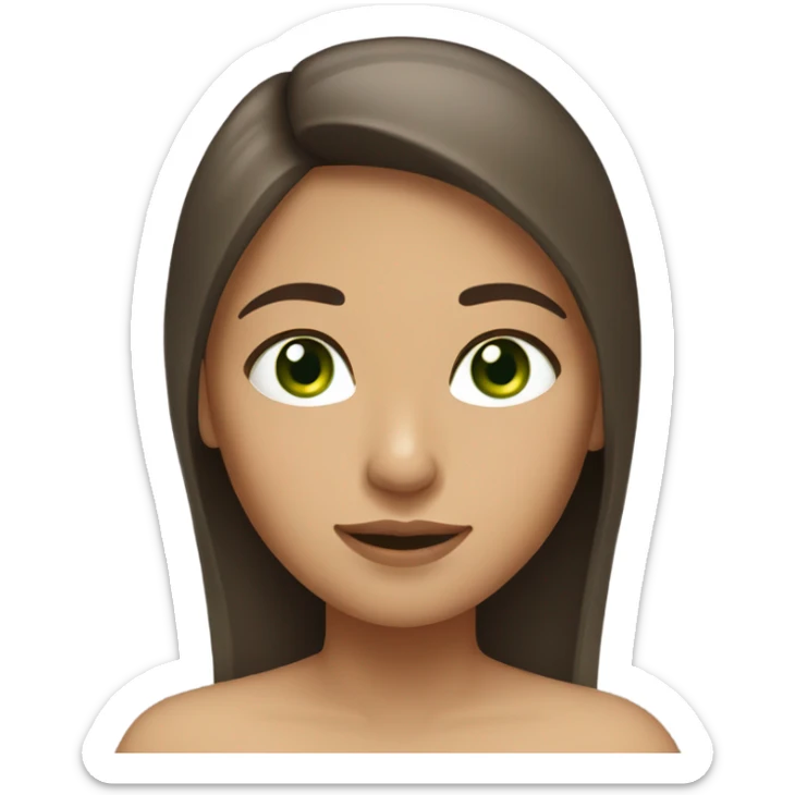 light skin mexican girl with green eyes and long straight brown hair sticker