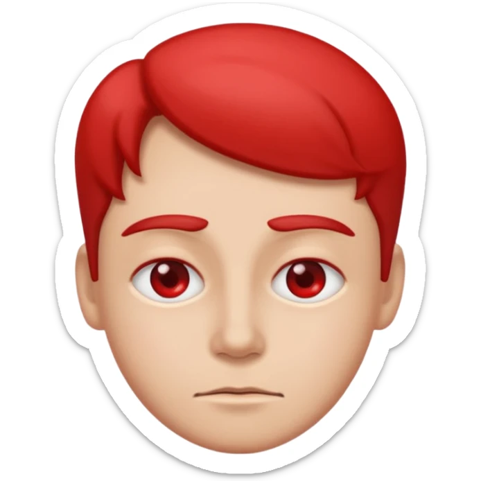 Crea un emoji kn los ojos ojos rojos, achinados sticker
