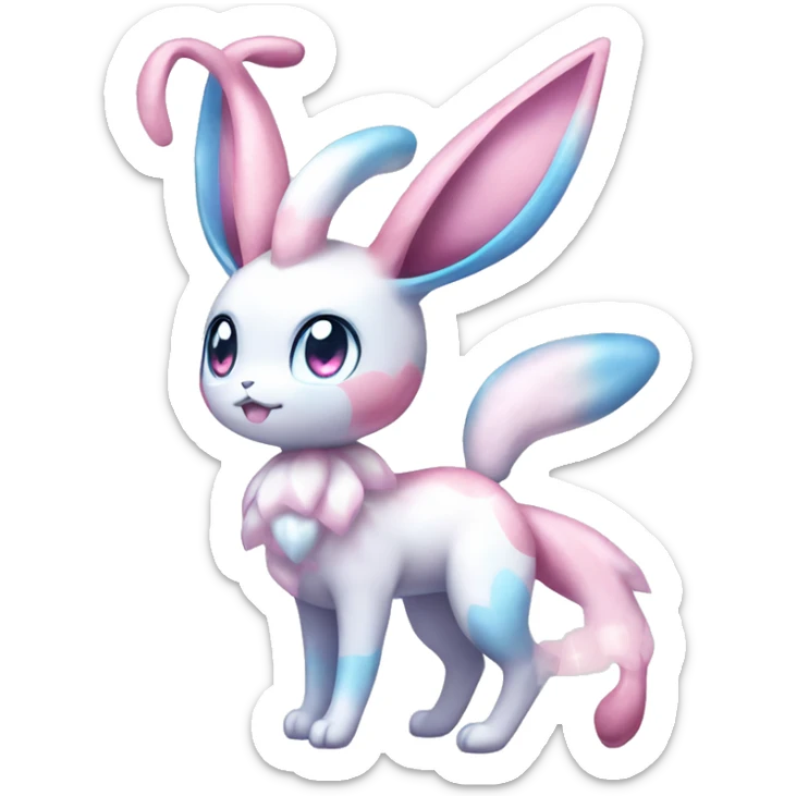 Kawaii Gorgeous Beautiful Shiny Sparkly Sylveon-Pokémon full body sticker
