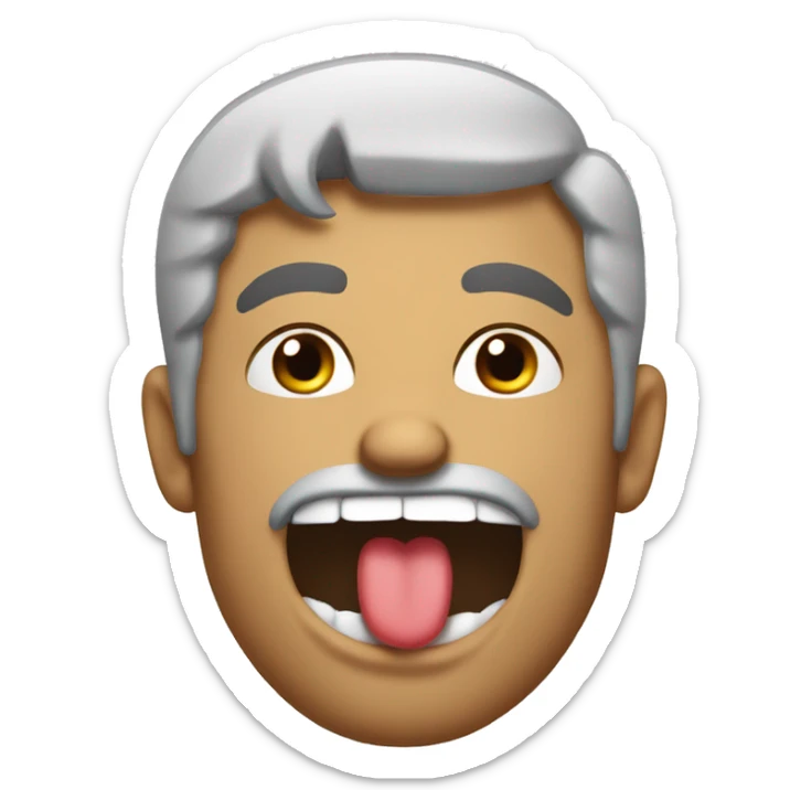 facing right of mad Australian dad lines coming out in his mouth sticker