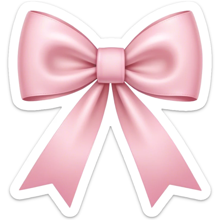 light pink ribbon bow sticker