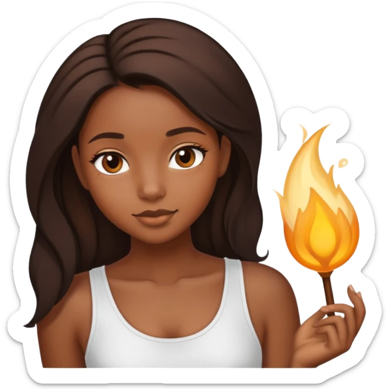 pretty black girl with honeybrown hair on one side and black on the other sticker