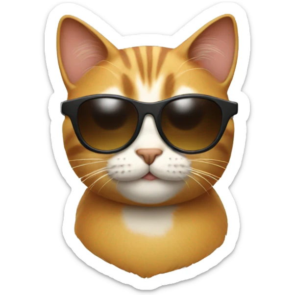 Cat with sunglasses sticker