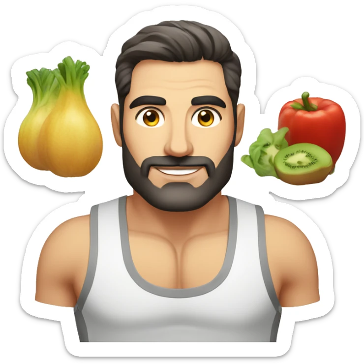 attractive and healthy nutritionist, ripped, stylish armenian man, portrait close up sticker