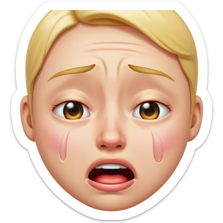 rying emoji hyper realistic  sticker