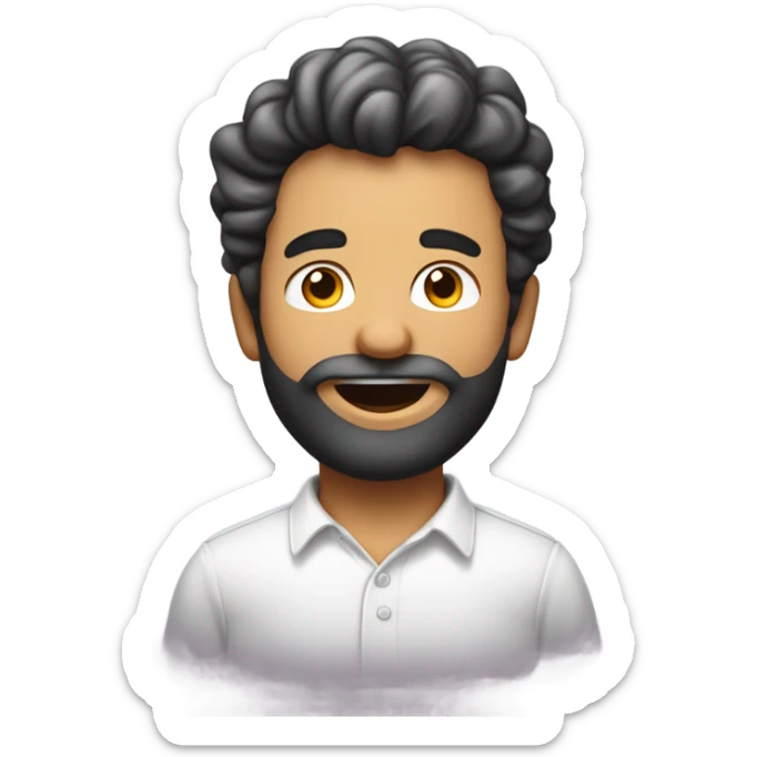 Petit gros cheveux blancs Barbe blanche qui fait la fete  sticker