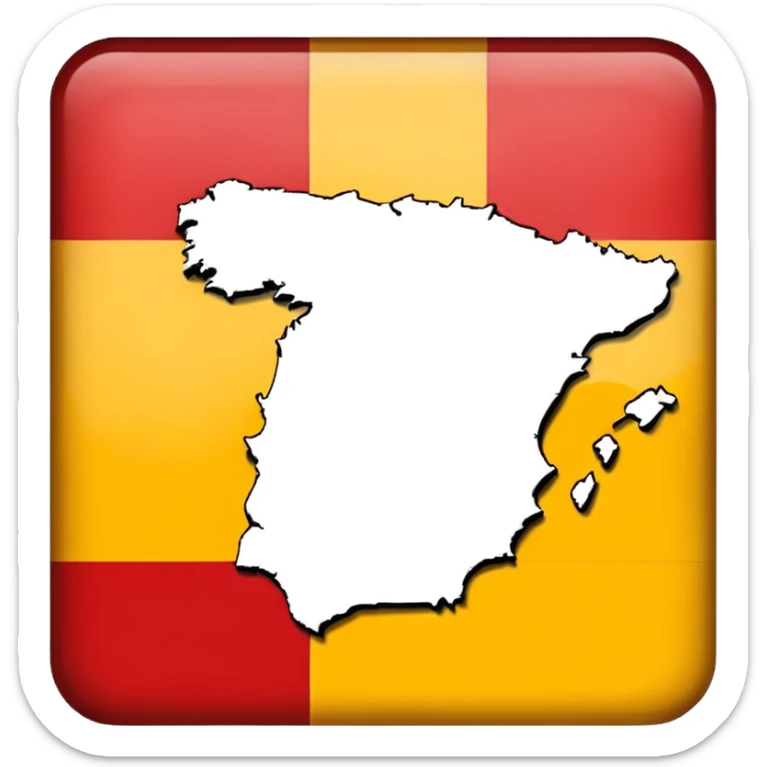 simple map of Spain (the country) in red and yellow emoji sticker