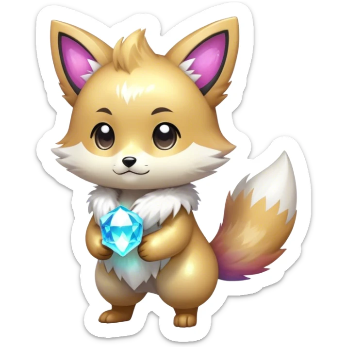  High quality detailed Cute Cool Kawaii stylish Pretty Chibi Fur-Sona Shiny Colorful Sparkly Fakemon Full Body sticker