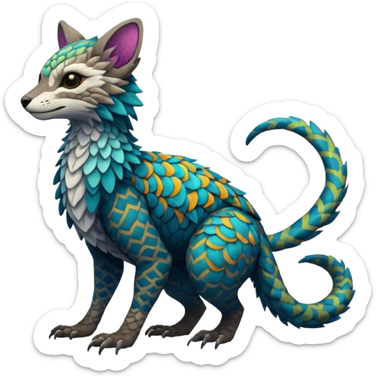 Modern Realistic Rare Fantasy Vernid-Trico-species by LiLaiRa full body sticker