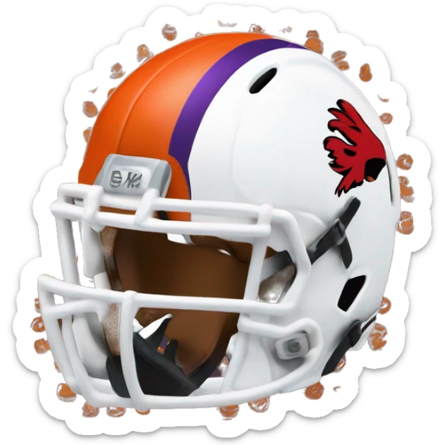 Carolina gamecock football helmet facing off with a Clemson football helmet sticker