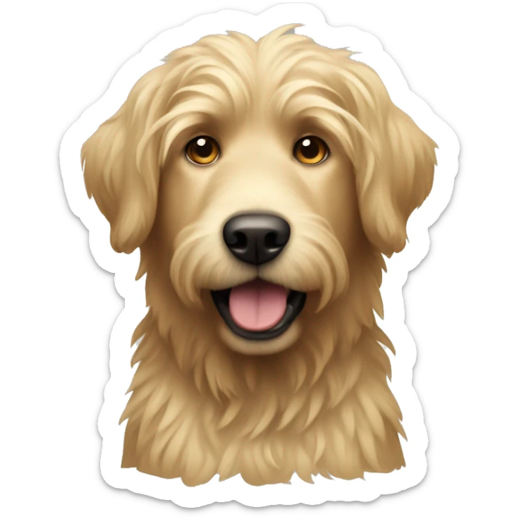 shaggy dog similar to labrador with golden sticking out hair sticker
