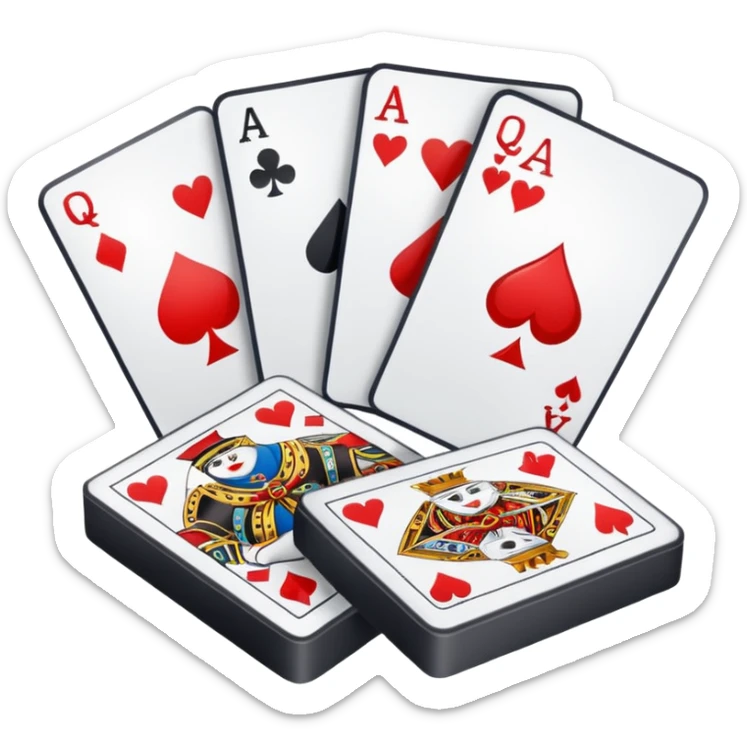 emoji of playing cards with illustrations of beauty products on them
 sticker