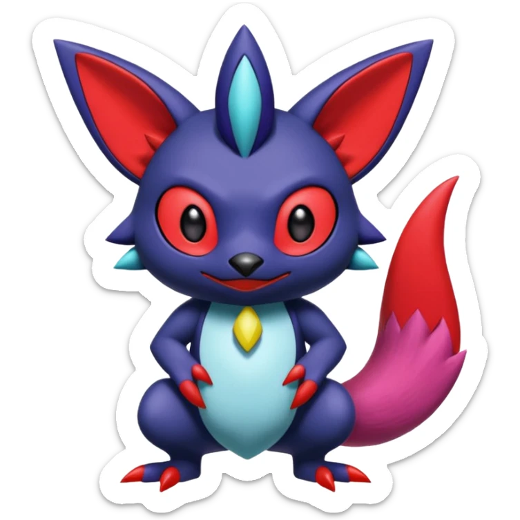 exotic tropical cyber-Litten-Stitch-Noibat-Weavile-Zangoose-Fakémon-Pokémon-Vernid-creature sticker