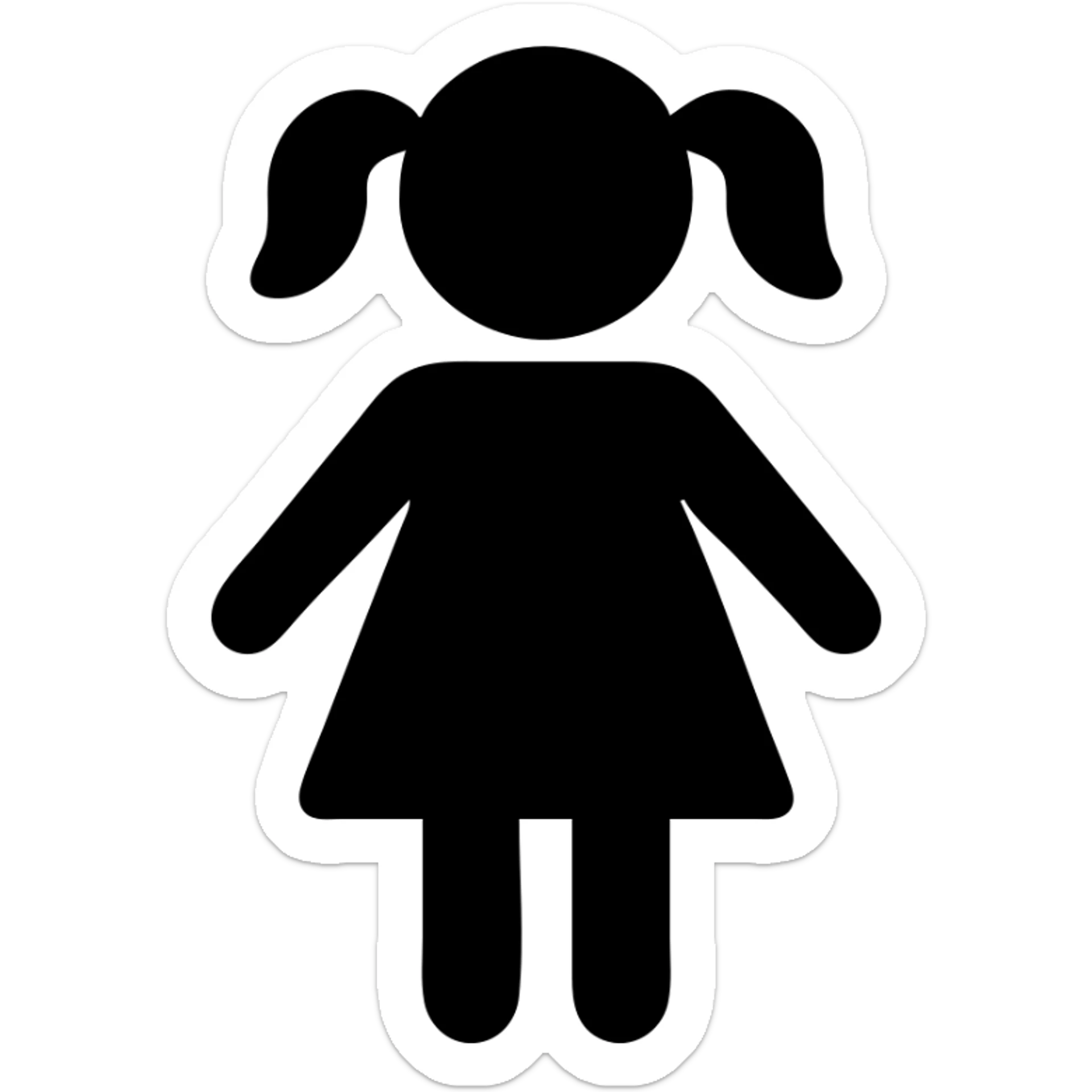 Little girl in red dress with white polka dots sticker