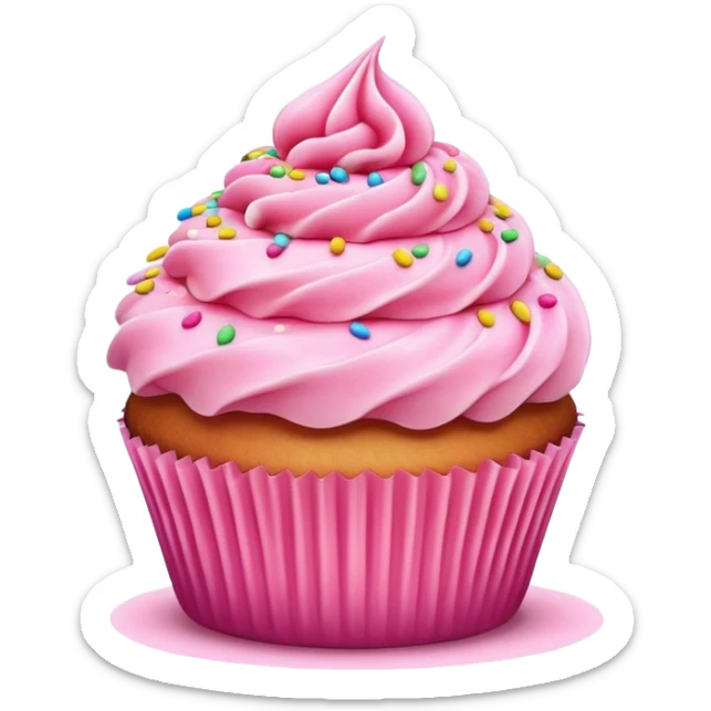 Cupcake with pink icing sticker