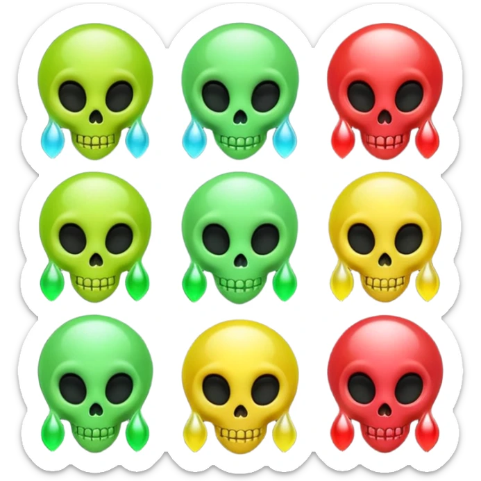 alien emoji ghost emoji skull emoji wet rose emoji laughing emoji sticker
