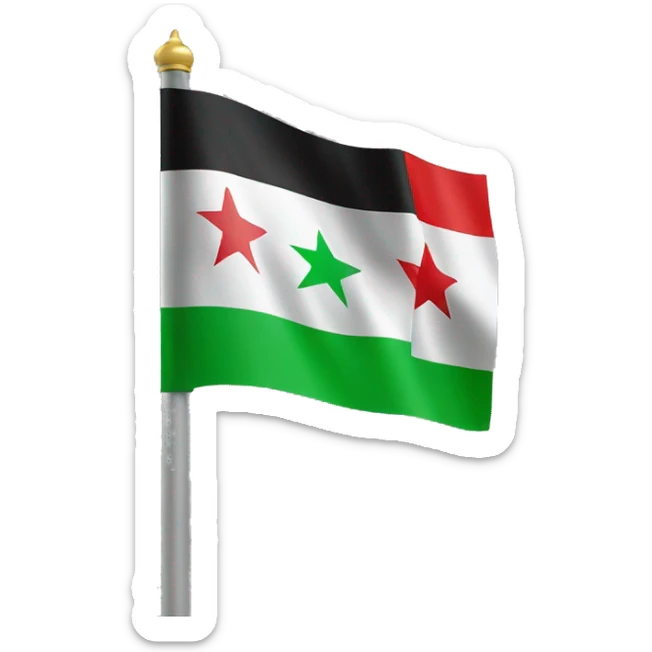 Syrian flag but instead of the colour red put green and instead of two stars three stars sticker