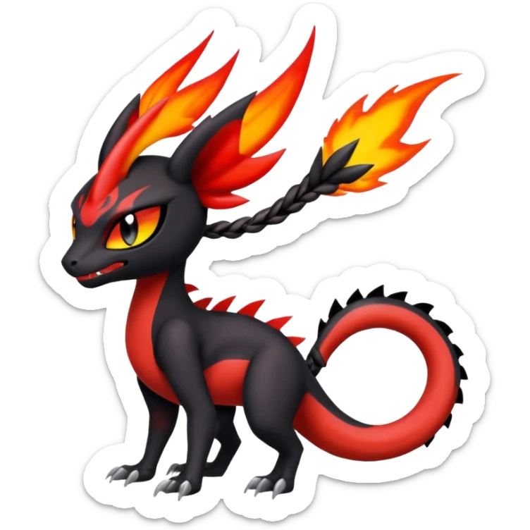 Colorful Cool Badass  Meloetta-Litten-Salandit-Guilmon-Darkrai-Pokémon-Fakémon-fusion-hybrid-creature sticker