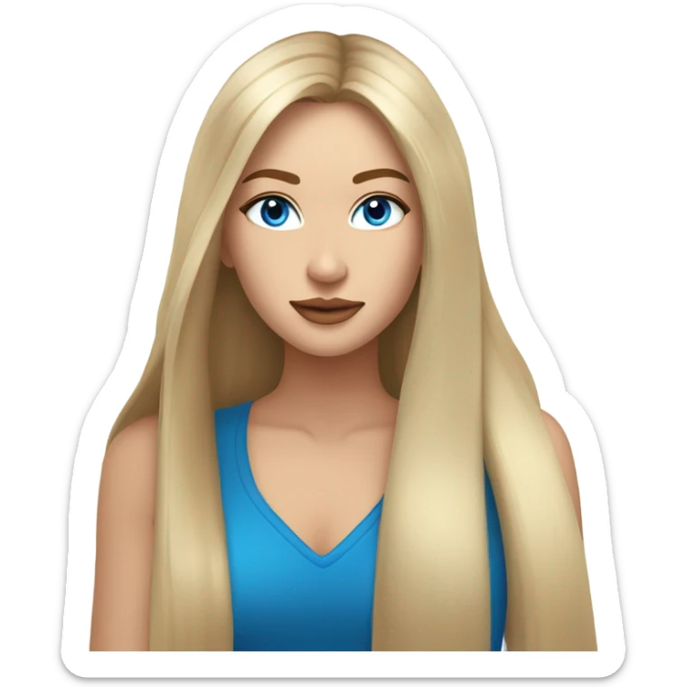 beautiful woman, long straight blonde hair, blue eyes kissing beautiful woman, long straight brown hair, blue eyes,  sticker