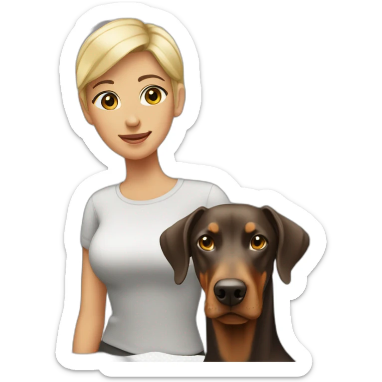 Rubia con doberman sticker