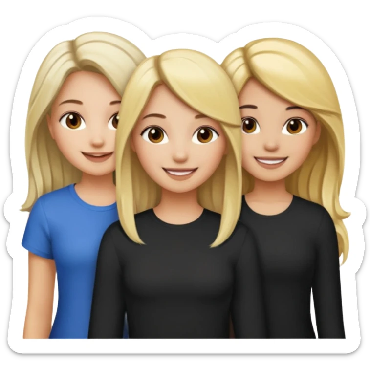 BLACKPINK 4 girls, hair colors: 1 blonde, 2 black, 1 brown sticker