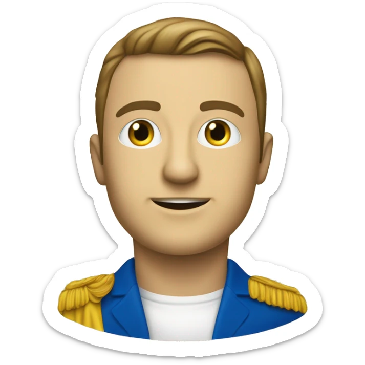 Fais-moi un drapeau avec la première partie gauche bleue, la deuxième partie droite en blanc, et au milieu une étoile de David jaune sticker