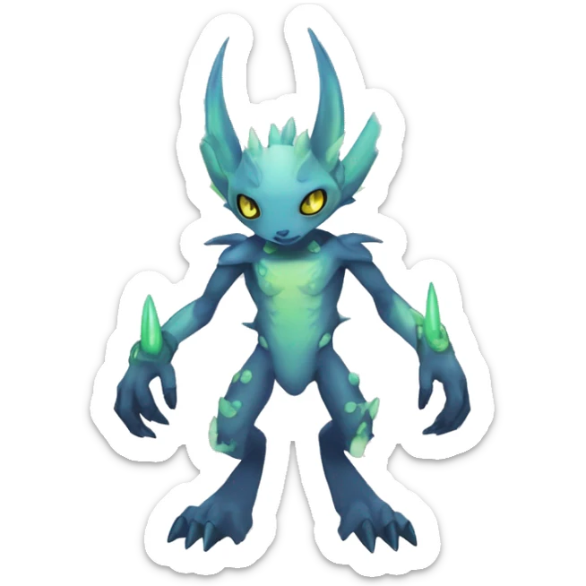 cute cool edgy ethereal alien punk Digimon-Fakemon-animal full body sticker