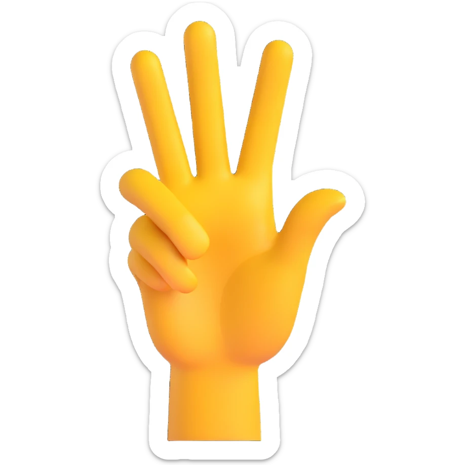 hand making the 'OK' gesture, golden yellow skin tone, 3D emoji style sticker