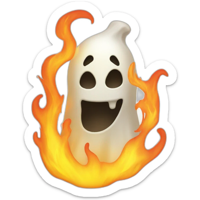 ghost on fire sticker