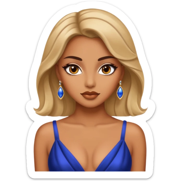 A woman wearing a glamour dress looks sexy and looks like a tart. Her eyes are charming  sticker