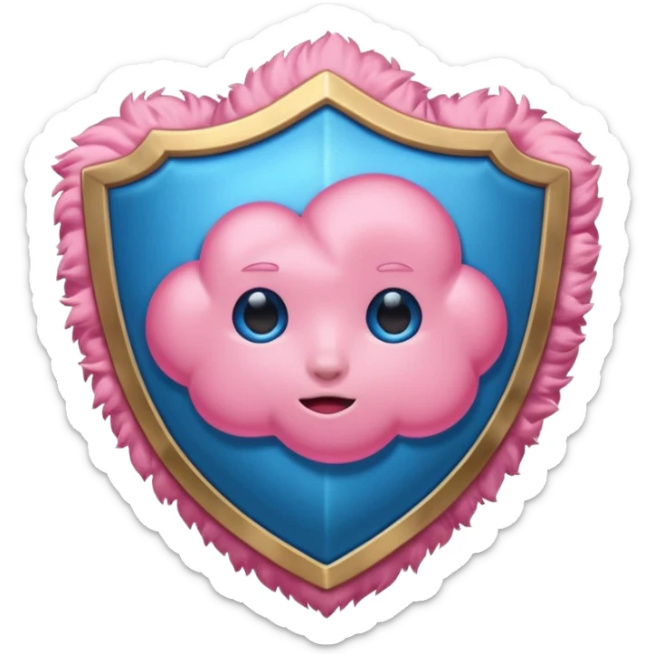 nube de estrés rosita y un escudo que representa el sistema inmune. sticker