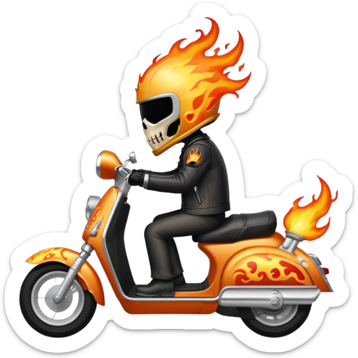 Scooter motorla Paketcılık yapan GHOST RİDER "MOTORUNDA BK YAZSIN" sticker